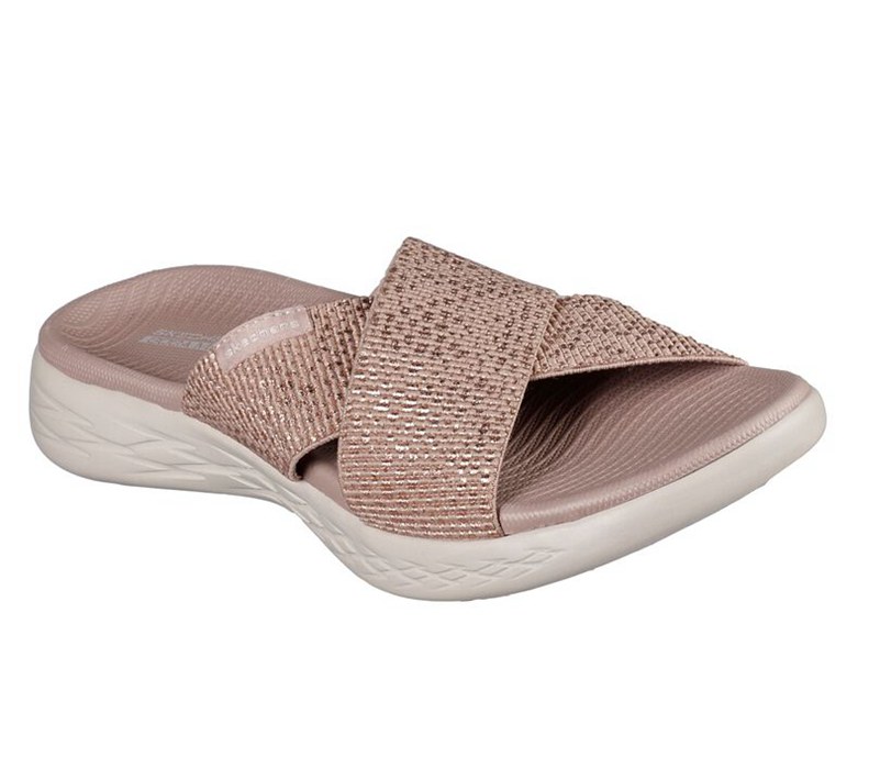 Skechers Dam Guld Rosa Badtofflor - On The Go 600 - Glistening - Sverige (AZSHI-7548)